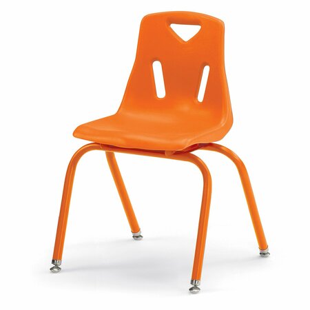 JONTI-CRAFT Berries Stacking Chairs with Powder-Coated Legs, 16 in. Ht, Set of 6, Orange 8126JC6114